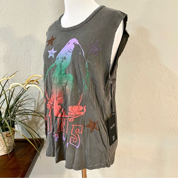 ☀️HP☀️NWT Lauren Moshi Kel Janis Joplin Sleeveless Tank Tee, XS - Picture 5 of 15